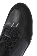 Erkek Siyah Bağcıklı Deri Casual Sneaker | Derimod Erkek Siyah Bağcıklı Deri Casual Sneaker | Derimod