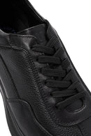 Erkek Siyah Bağcıklı Deri Casual Sneaker | Derimod Erkek Siyah Bağcıklı Deri Casual Sneaker | Derimod