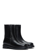 Women's Black Zippered Leather Boots | Derimod Women's Black Zippered Leather Boots | Derimod