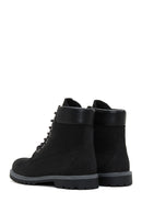 Women's Black Lace-Up Nubuck Leather Boots | Derimod Women's Black Lace-Up Nubuck Leather Boots | Derimod