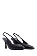 Woman Black Slingback Stiletto Heel Leather Shoe | Derimod Woman Black Slingback Stiletto Heel Leather Shoe | Derimod