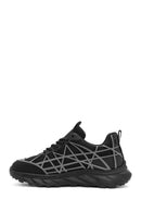 Erkek Siyah Bağcıklı Kalın Tabanlı Kumaş Sneaker | Derimod Erkek Siyah Bağcıklı Kalın Tabanlı Kumaş Sneaker | Derimod