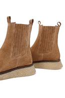 Women's Camel Thick-Soled Suede Leather Chelsea Boot | Derimod Women's Camel Thick-Soled Suede Leather Chelsea Boot | Derimod