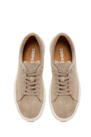 Erkek Bej Bağcıklı Süet Deri Sneaker | Derimod Erkek Bej Bağcıklı Süet Deri Sneaker | Derimod