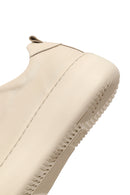 Kadın Bej Bağcıklı Kalın Tabanlı Deri Sneaker | Derimod Kadın Bej Bağcıklı Kalın Tabanlı Deri Sneaker | Derimod