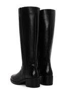Woman Black Zippered Low Heeled Shoes Leather Boot | Derimod Woman Black Zippered Low Heeled Shoes Leather Boot | Derimod