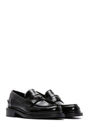 Women's Black Leather Patent Leather Masculine Loafer | Derimod Women's Black Leather Patent Leather Masculine Loafer | Derimod