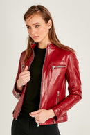 Mystery Women's Leather Jacket | Derimod Mystery Women's Leather Jacket | Derimod