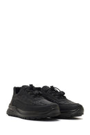 Men's Black Thick-Soled Leather Sneaker | Derimod Men's Black Thick-Soled Leather Sneaker | Derimod