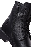 Men's Black Leather Boots Flat Boots | Derimod Men's Black Leather Boots Flat Boots | Derimod