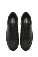 Men's Black Lace-up Leather Sneaker | Derimod Men's Black Lace-up Leather Sneaker | Derimod