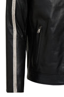 Middleton Men's Black Slim-Fit Short Leather Jacket | Derimod Middleton Men's Black Slim-Fit Short Leather Jacket | Derimod