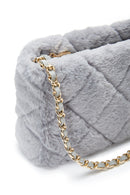 Women's Gray Plush Shoulder Bag | Derimod Women's Gray Plush Shoulder Bag | Derimod