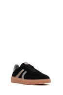 Kadın Siyah Bağcıklı Süet Deri Sneaker | Derimod Kadın Siyah Bağcıklı Süet Deri Sneaker | Derimod