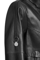 Luisa Women's Black Leather Jacket | Derimod Luisa Women's Black Leather Jacket | Derimod