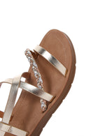 Women's Gold Braided Detail Sandals | Derimod Women's Gold Braided Detail Sandals | Derimod