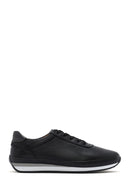 Erkek Siyah Bağcıklı Deri Casual Sneaker | Derimod Erkek Siyah Bağcıklı Deri Casual Sneaker | Derimod
