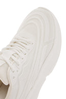 Kadın Beyaz Bağcıklı Kalın Tabanlı Sneaker | Derimod Kadın Beyaz Bağcıklı Kalın Tabanlı Sneaker | Derimod