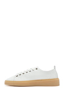 Erkek Beyaz Bağcıklı Deri Sneaker | Derimod Erkek Beyaz Bağcıklı Deri Sneaker | Derimod
