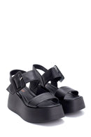 Women's High-Sole Leather Sandals | Derimod Women's High-Sole Leather Sandals | Derimod