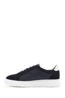 Erkek Lacivert Bağcıklı Deri Sneaker | Derimod Erkek Lacivert Bağcıklı Deri Sneaker | Derimod