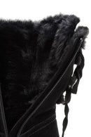 Women's Black Zippered Suede Boots | Derimod Women's Black Zippered Suede Boots | Derimod