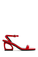 Women's Red Ankle Buckle Heeled Sandals | Derimod Women's Red Ankle Buckle Heeled Sandals | Derimod