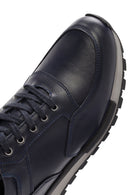 Erkek Lacivert Bağcıklı Deri Casual Sneaker | Derimod Erkek Lacivert Bağcıklı Deri Casual Sneaker | Derimod