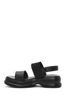 Women's Black Thick-Sole Leather Sandals | Derimod Women's Black Thick-Sole Leather Sandals | Derimod