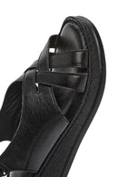 Kadın Siyah Kalın Tabanlı Deri Comfort Sandalet | Derimod Kadın Siyah Kalın Tabanlı Deri Comfort Sandalet | Derimod