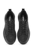 Men's Black Lace-Up Nubuck Leather Sneakers | Derimod Men's Black Lace-Up Nubuck Leather Sneakers | Derimod
