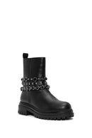 Women's Black Zippered Leather Boots | Derimod Women's Black Zippered Leather Boots | Derimod