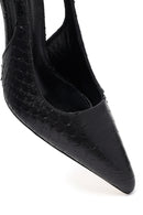 Woman Black Buckled Open Back Patterned Thin Heel Leather Shoe | Derimod Woman Black Buckled Open Back Patterned Thin Heel Leather Shoe | Derimod