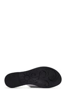 Women's Silver Metallic Leather Slippers | Derimod Women's Silver Metallic Leather Slippers | Derimod