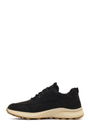 Men's Black Lace-Up Thick-Soled Nubuk Leather Casual Sneaker | Derimod Men's Black Lace-Up Thick-Soled Nubuk Leather Casual Sneaker | Derimod