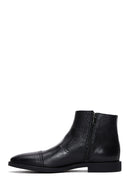 Men's Black Leather Classic Zipper Boots | Derimod Men's Black Leather Classic Zipper Boots | Derimod