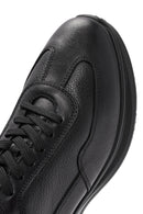 Erkek Siyah Bağcıklı Deri Casual Sneaker | Derimod Erkek Siyah Bağcıklı Deri Casual Sneaker | Derimod