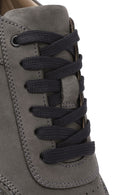 Male Gray Lace-up Nubuck Leather Sneaker | Derimod Male Gray Lace-up Nubuck Leather Sneaker | Derimod