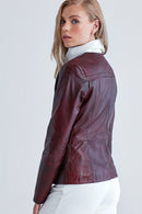 Arya Women's Leather Jacket | Derimod Arya Women's Leather Jacket | Derimod