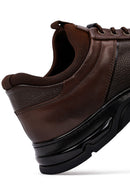 Erkek Kahverengi Bağcıklı Deri Casual Sneaker | Derimod Erkek Kahverengi Bağcıklı Deri Casual Sneaker | Derimod