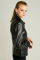 Vera Women's Leather Jacket | Derimod Vera Women's Leather Jacket | Derimod