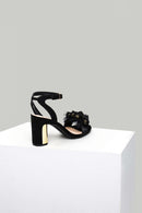 Black Stone Women's Heeled Sandals | Derimod Black Stone Women's Heeled Sandals | Derimod
