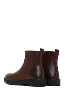 Men's Brown Zippered Leather Casual Boots | Derimod Men's Brown Zippered Leather Casual Boots | Derimod
