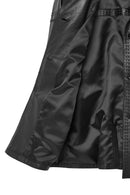 Annamaria Women's Black Belt Detailed Regular Leather Trench Coat | Derimod Annamaria Women's Black Belt Detailed Regular Leather Trench Coat | Derimod