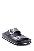 Women's Black Double Buckle Slippers | Derimod Women's Black Double Buckle Slippers | Derimod