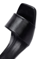 Women's Black Thin Short Heeled Slippers | Derimod Women's Black Thin Short Heeled Slippers | Derimod