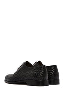 Men's Black Braided Leather Classic Shoes | Derimod Men's Black Braided Leather Classic Shoes | Derimod