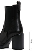 Women's Black Leather Heeled Chelsea Boots | Derimod Women's Black Leather Heeled Chelsea Boots | Derimod
