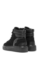 Men's Black Lace-Up Nubuck Leather Sports Boots | Derimod Men's Black Lace-Up Nubuck Leather Sports Boots | Derimod