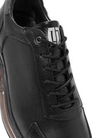 Erkek Siyah Bağcıklı Deri Sneaker | Derimod Erkek Siyah Bağcıklı Deri Sneaker | Derimod